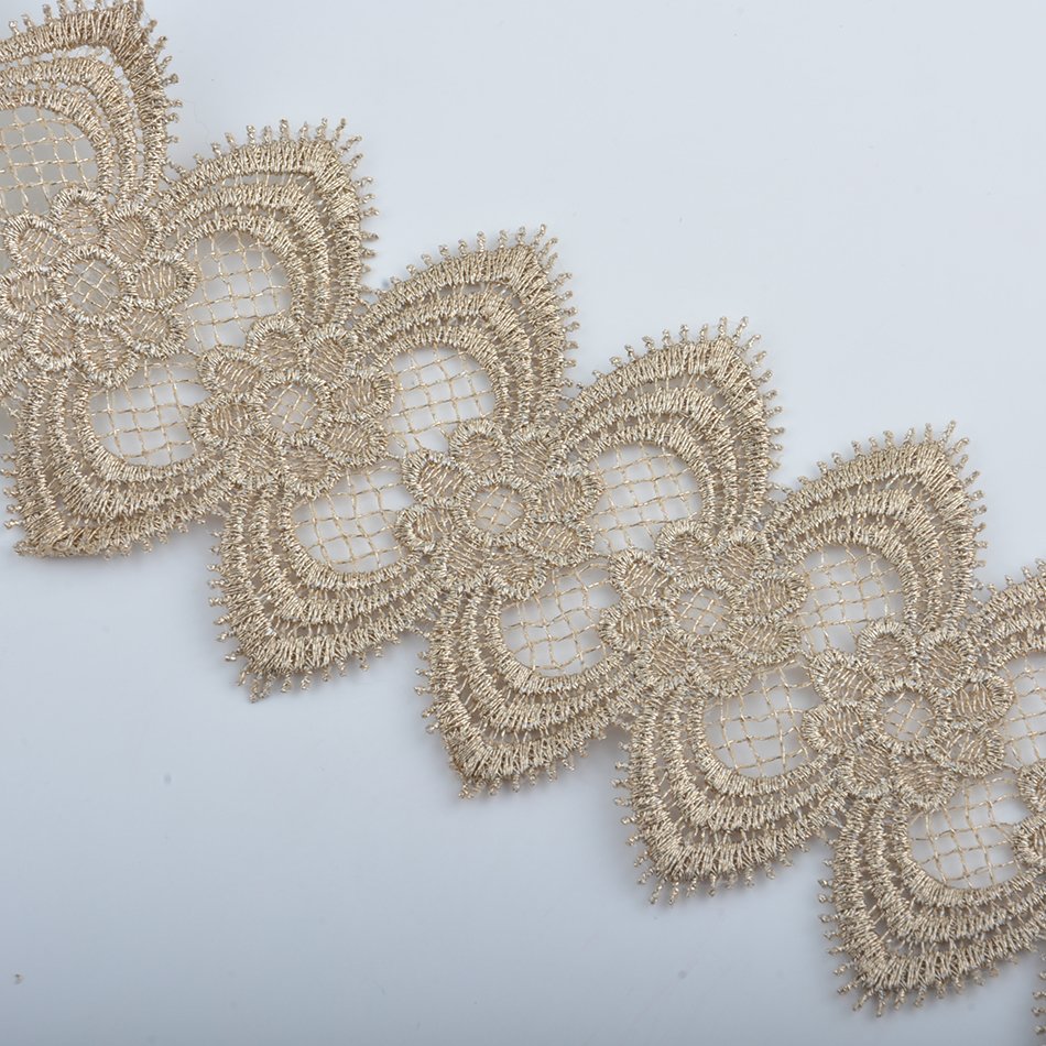 Factory direct 100%Polyester colors Trimming lace black+gold Embroidery border lace trim garment
