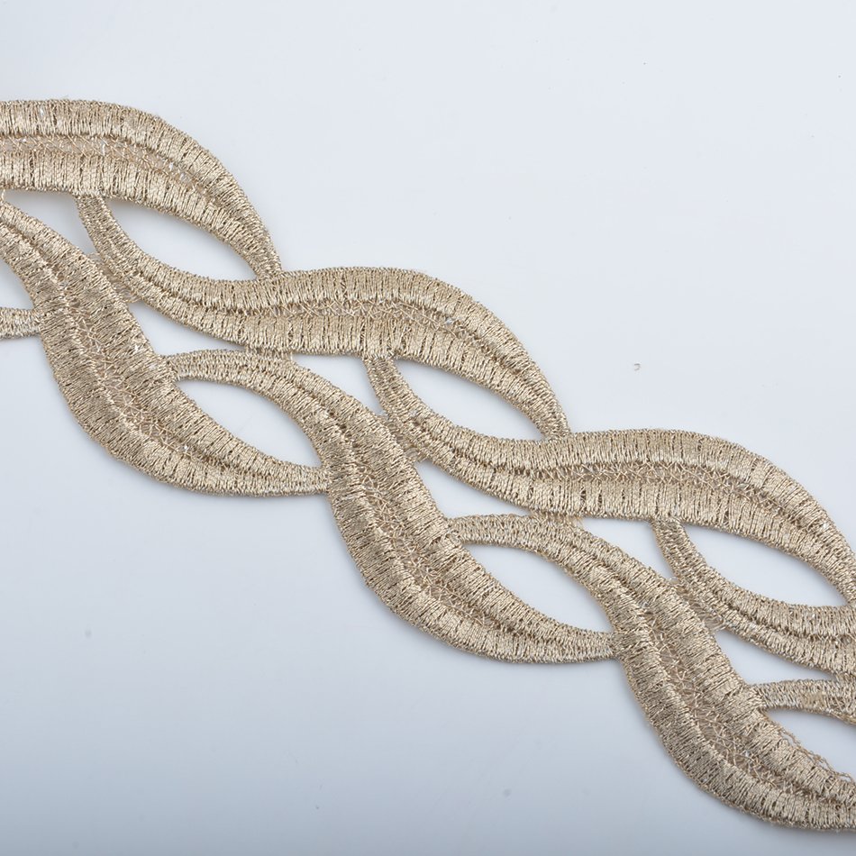 Factory direct 100%Polyester colors Trimming lace black+gold Embroidery border lace trim garment