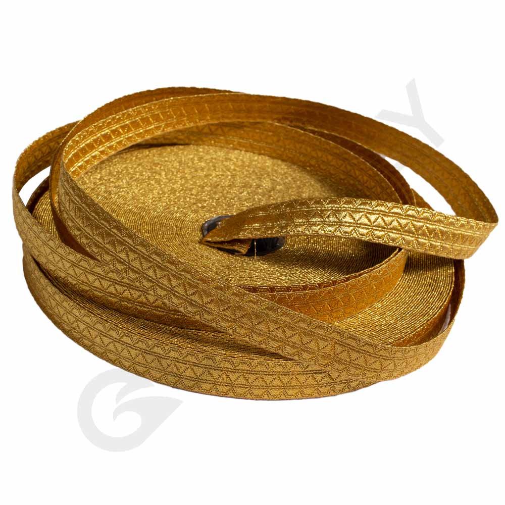 OEM Vestment Gold Metallic Braid Lace Ribbon Wholesale Oak Leaf Ash Wood Leaf Pattern Metallic Braid in Mylar Lurex Gimp Trim