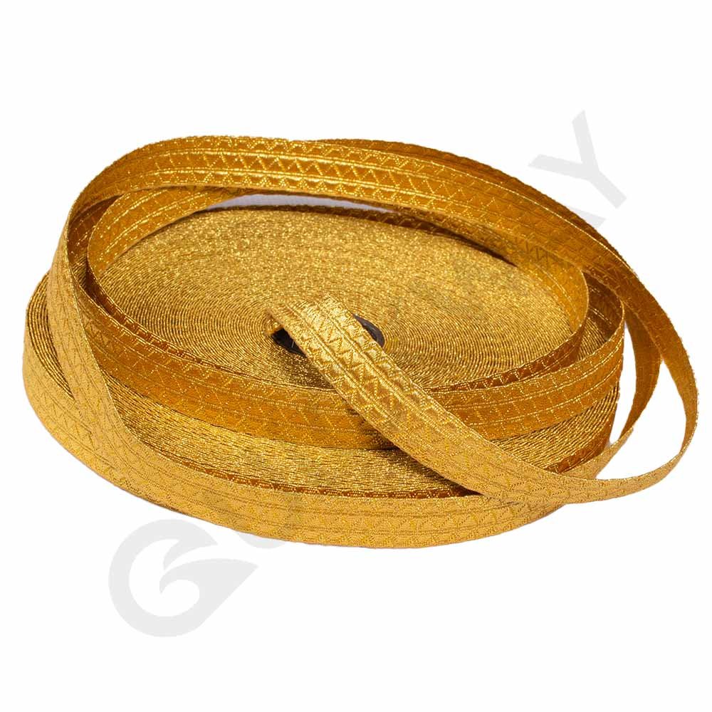OEM Vestment Gold Metallic Braid Lace Ribbon Wholesale Oak Leaf Ash Wood Leaf Pattern Metallic Braid in Mylar Lurex Gimp Trim