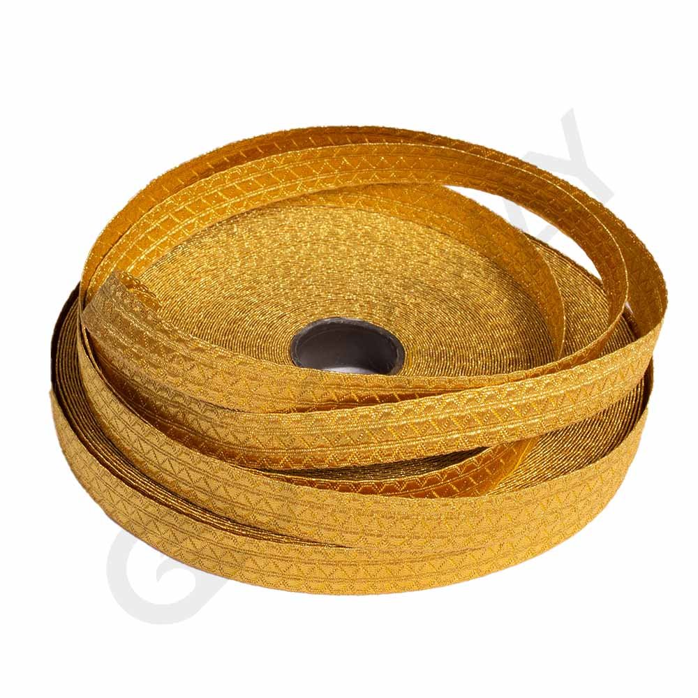 OEM Vestment Gold Metallic Braid Lace Ribbon Wholesale Oak Leaf Ash Wood Leaf Pattern Metallic Braid in Mylar Lurex Gimp Trim