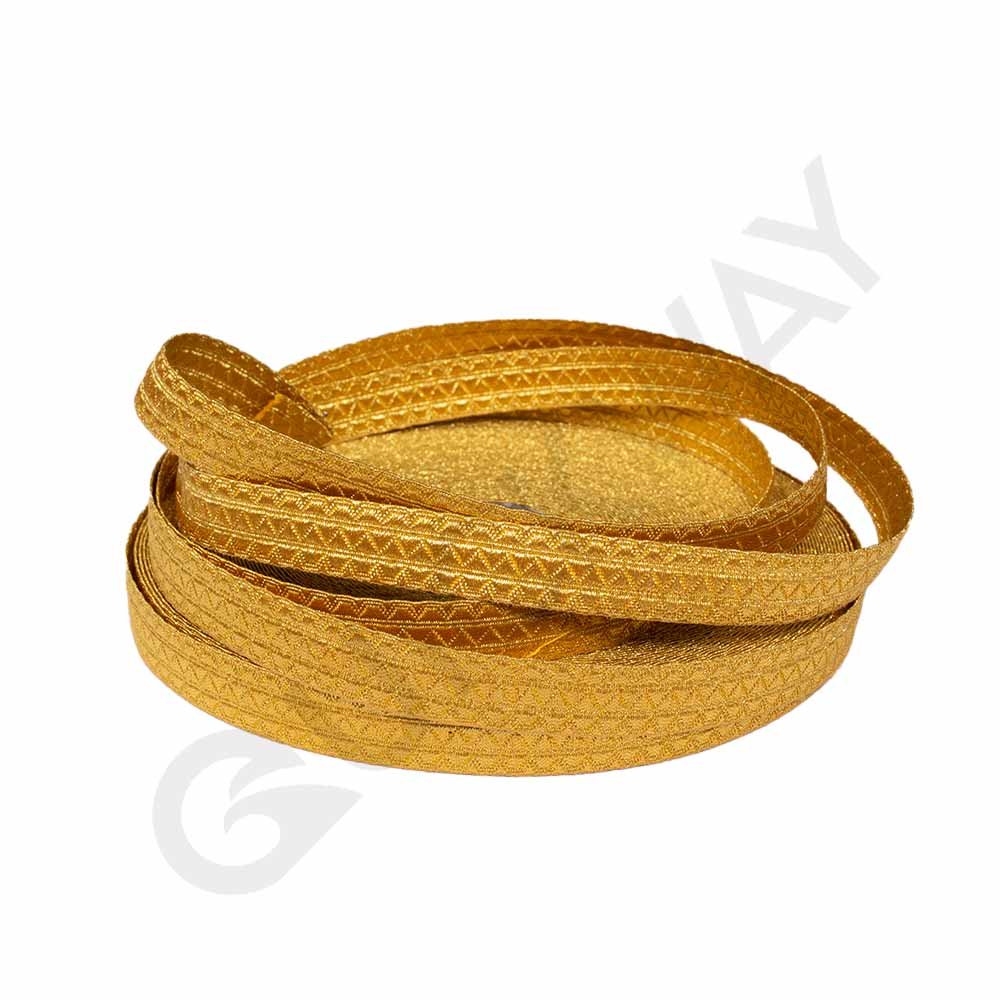 OEM Vestment Gold Metallic Braid Lace Ribbon Wholesale Oak Leaf Ash Wood Leaf Pattern Metallic Braid in Mylar Lurex Gimp Trim