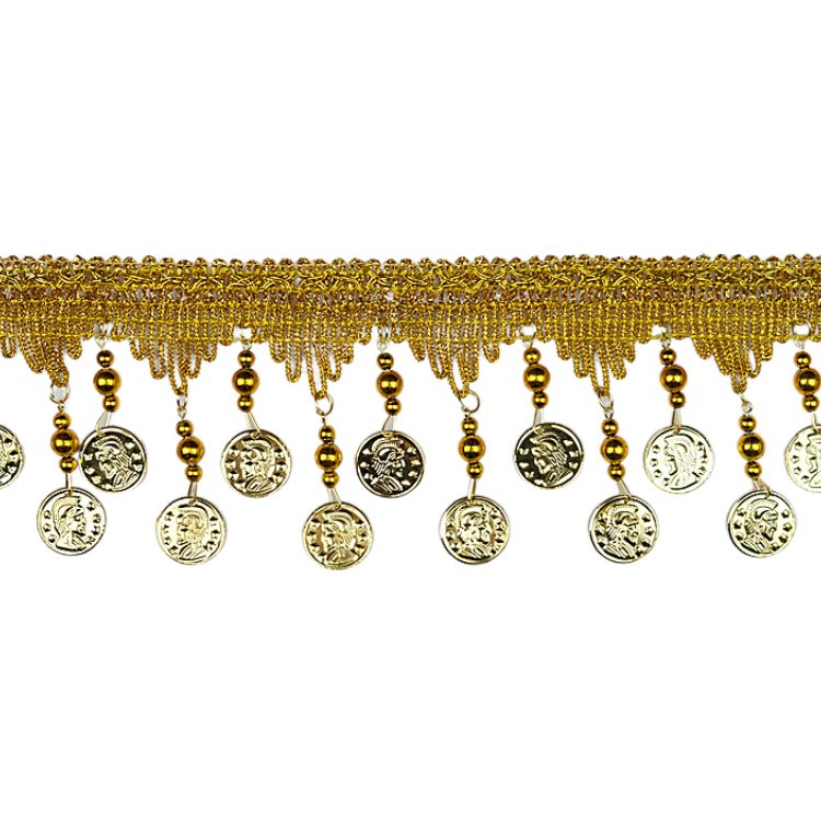 10 Yards Coin Shape Tassel Trim Fringe Lace Dance Dress Belt Chain DIY Clothing Ribbon Coin Trimming