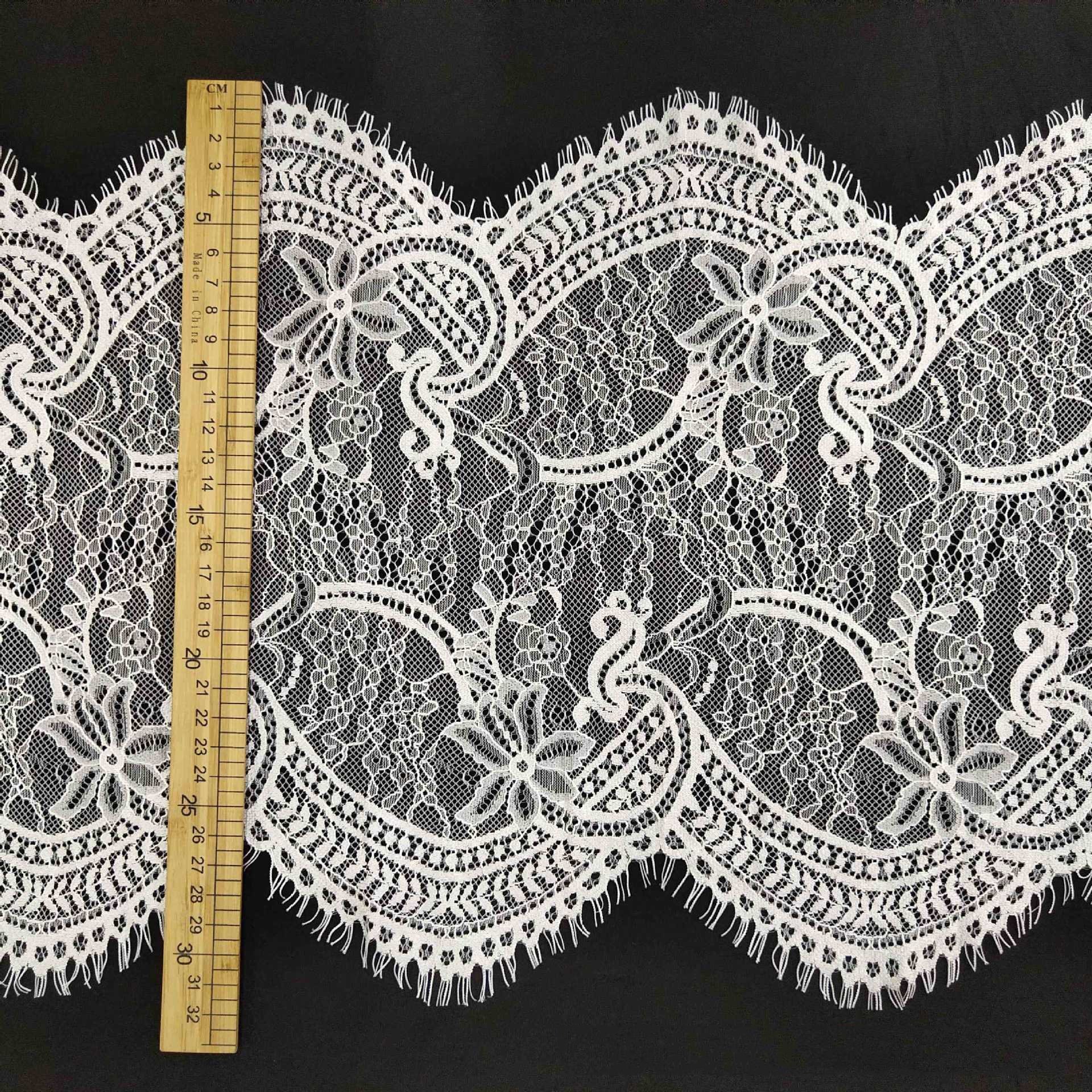 27CM Elegant ladies good quality french eyelash chantilly lace trim fabric LT2667B