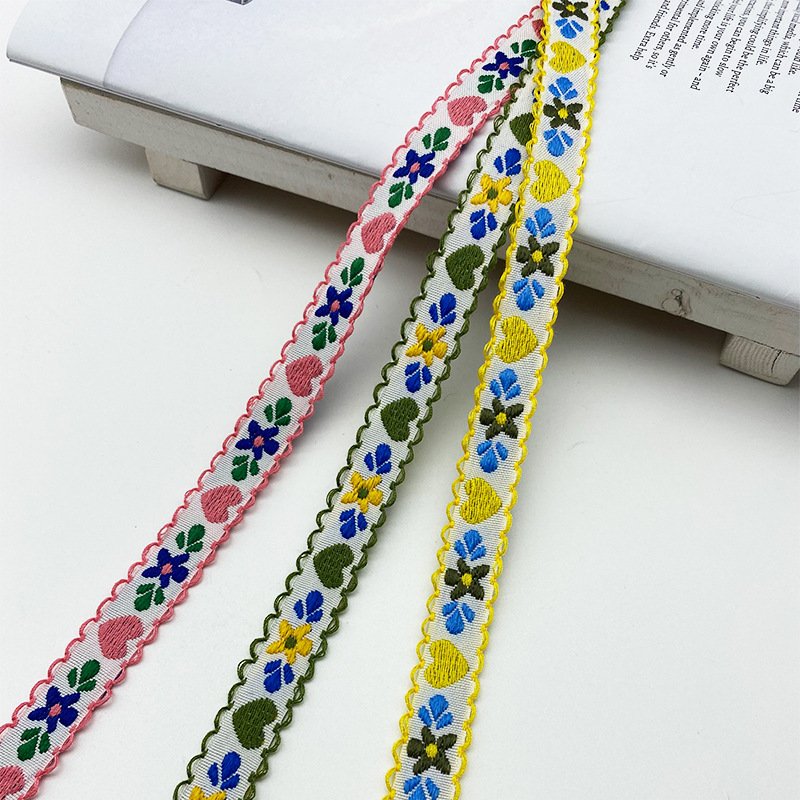 Wholesale price Retro Jacquard Ribbon Webbing garment Ethnic style Trim Ribbons Polyester Webbing