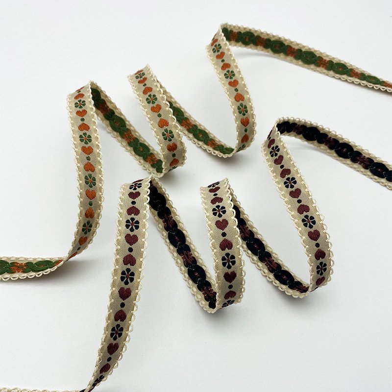 Wholesale price Retro Jacquard Ribbon Webbing garment Ethnic style Trim Ribbons Polyester Webbing
