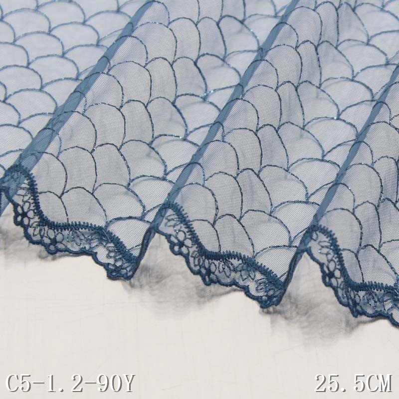 Sexy Underwear Ultrathin Bra Embroidery Material New 27cm Nude Mesh Floral Embroidered Lace trim