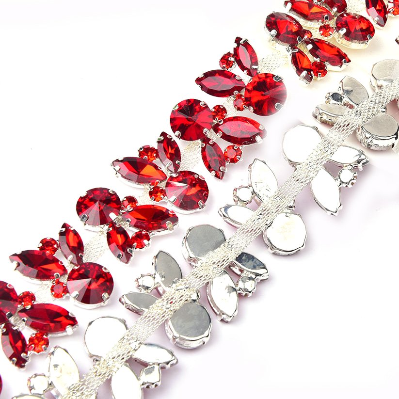2025 New Horse Eye Rabbit Head Rhinestone Trim Crystal Flower Chain Glass Collar Decoration DIY Crystal Decorations Shoes Bags