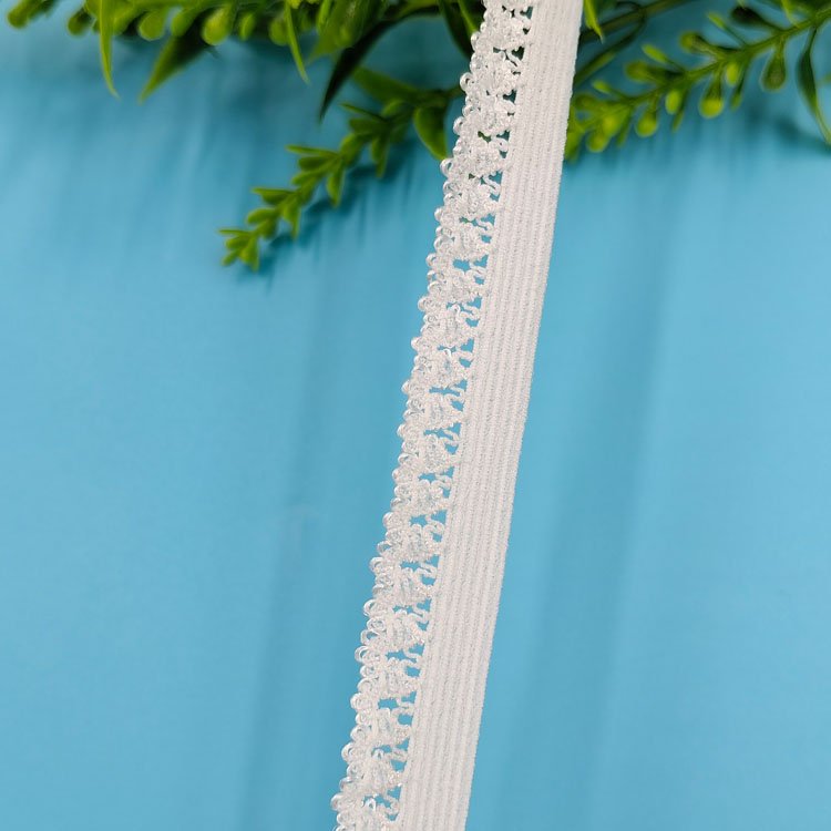 10Mm Garment Sewing Lace Picot Elastic Webbing Band Nylon Lace Tape Webbing Ribbon for Clothes Underwear Dress Diy