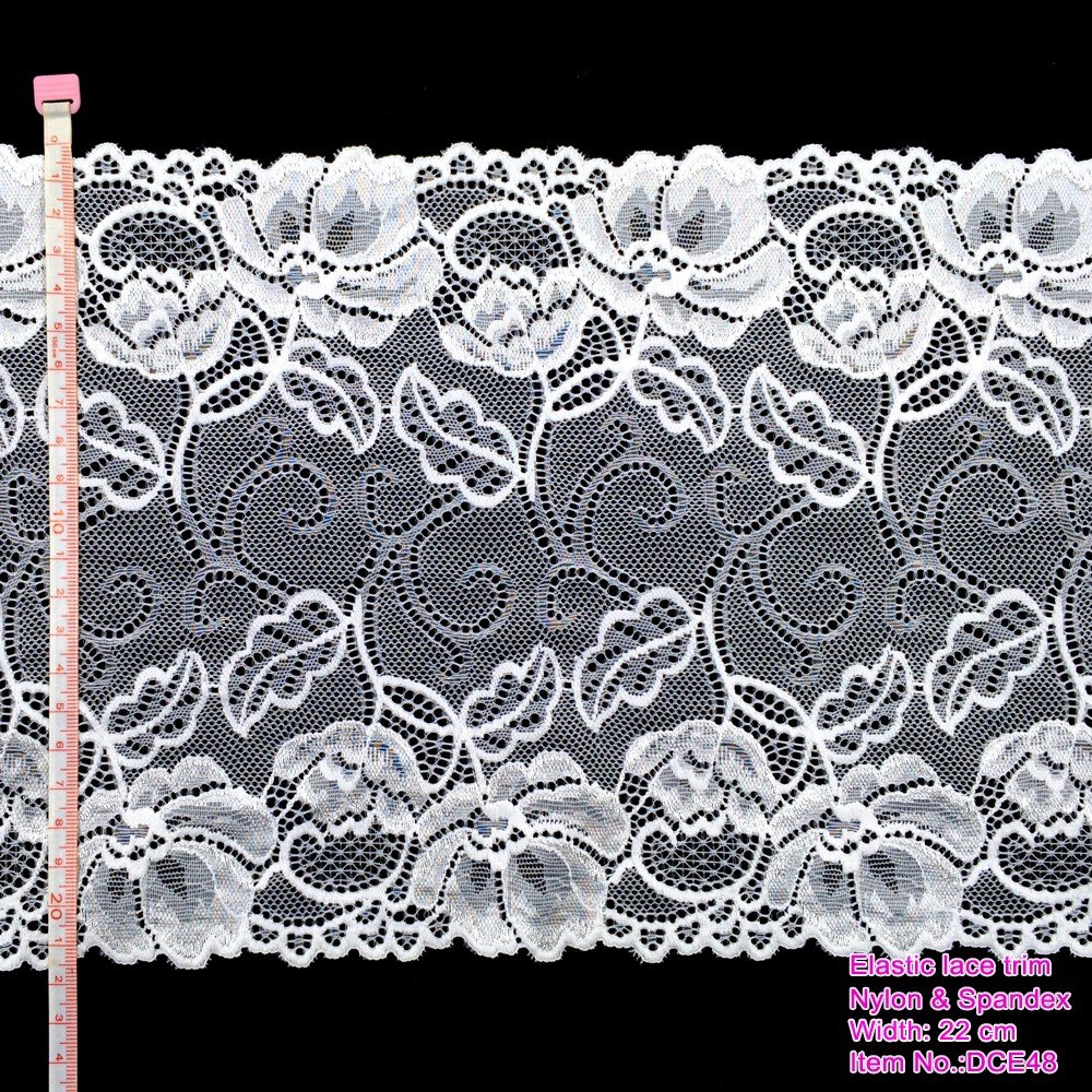22cm wide stretch lace trim for lingerie garment accessory