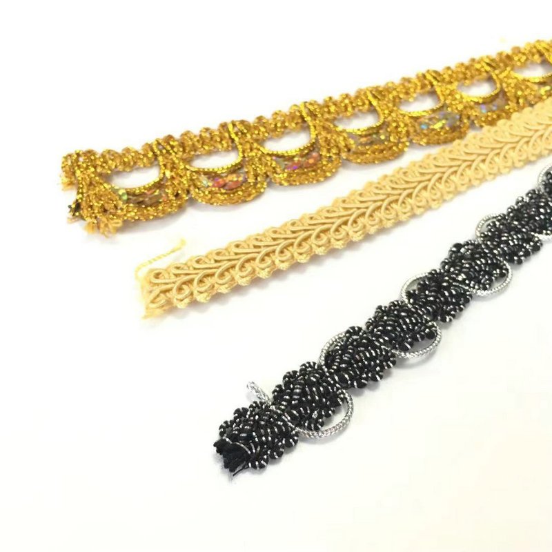 Novelty Decorative Metallic Gold Ribbon Trim for Home textile garment