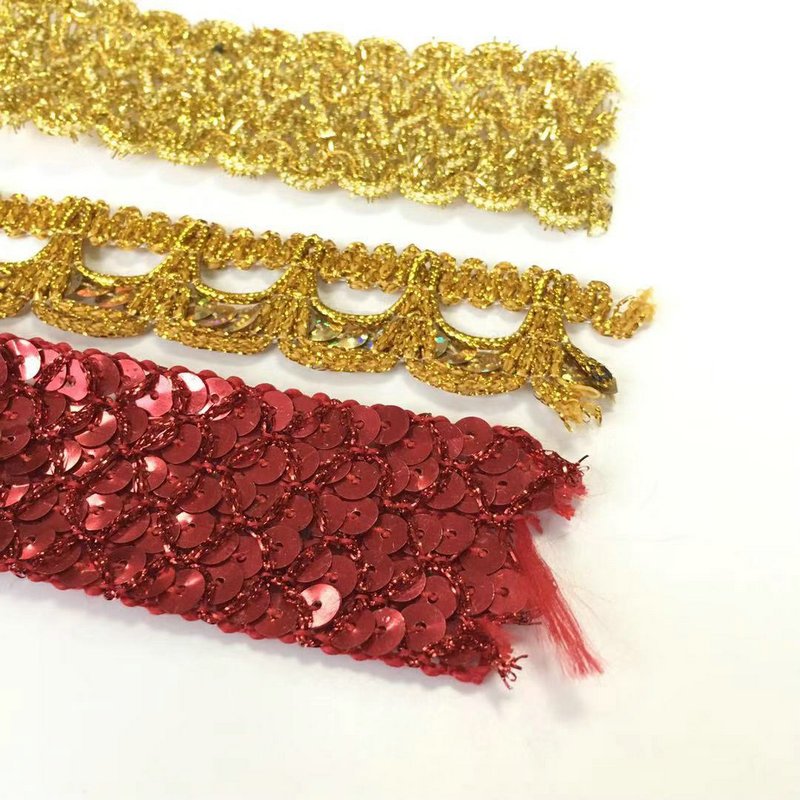 Novelty Decorative Metallic Gold Ribbon Trim for Home textile garment