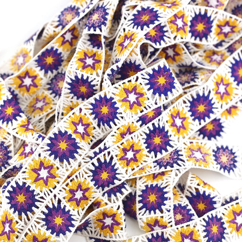 New design machine-made crochet lace trimming embroidery Lace Trimming for clothing dress headband
