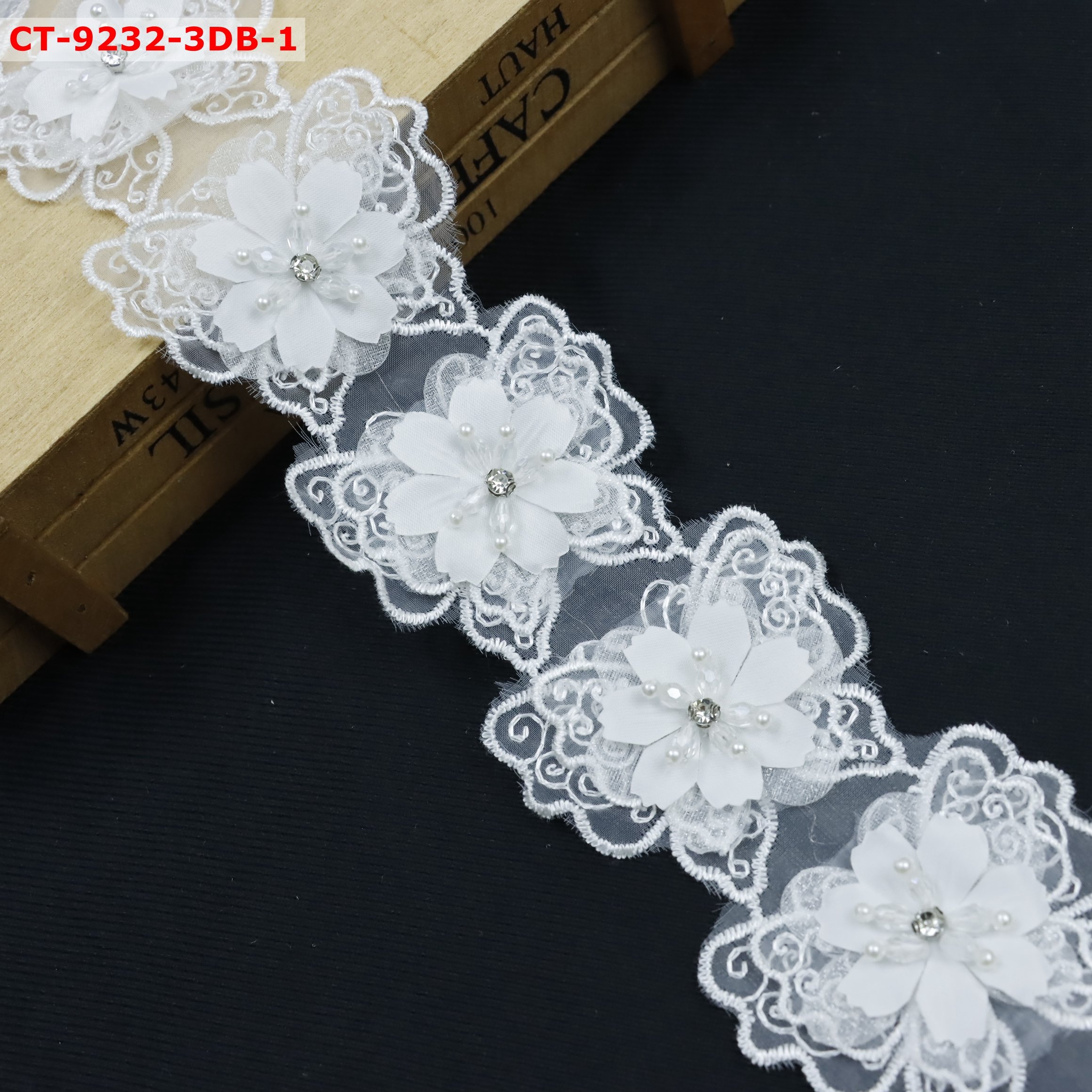 Wholesale wedding dress lace trims teal custom sewing supplies bridal beaded necklace trims