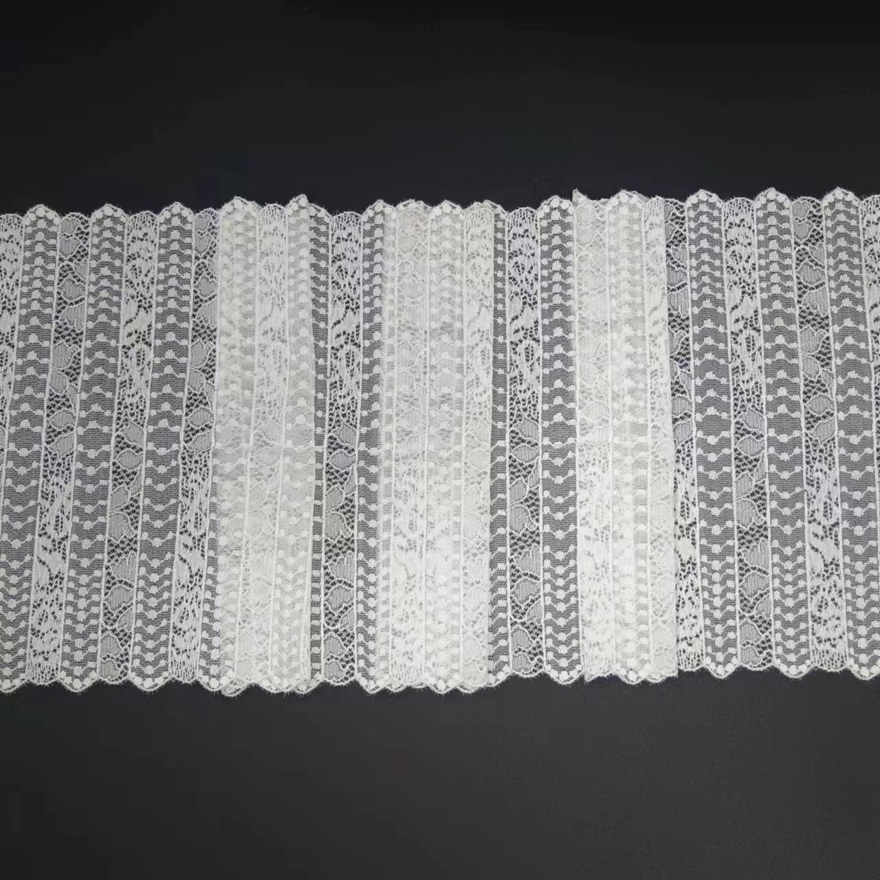 Nigerian Style Sequence Lace Fabric Floral Tulle Guipure Trim White Voile Nylon Spandex Lace Durable and Stylish Lace Fabrics