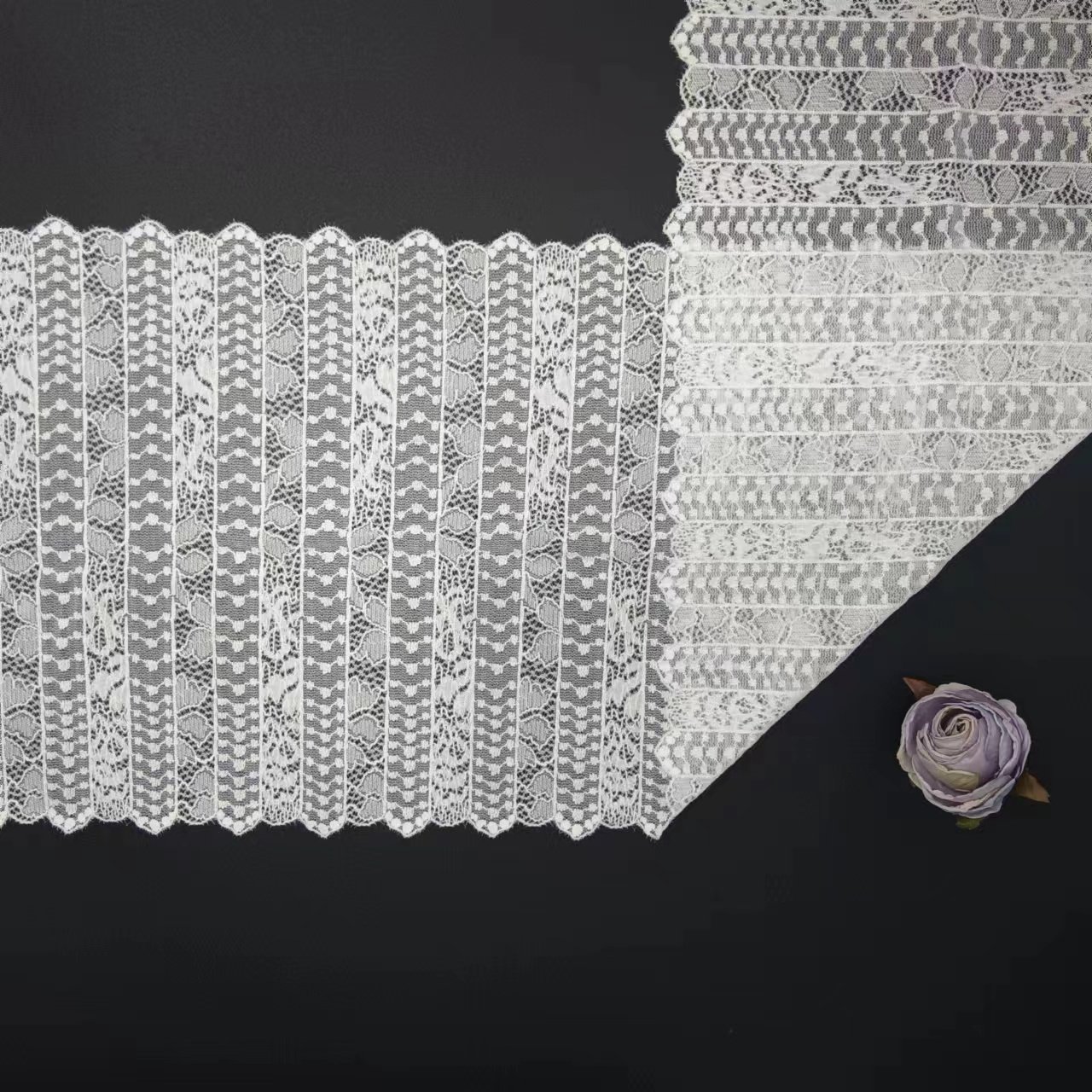 Nigerian Style Sequence Lace Fabric Floral Tulle Guipure Trim White Voile Nylon Spandex Lace Durable and Stylish Lace Fabrics