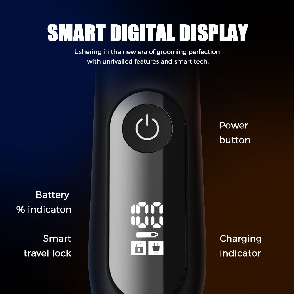 Body Groomer Ball Trimmer Ceramic Blade Hair Trimmer Body Skin Safe Magnetic Charging With Digital Display LED Light