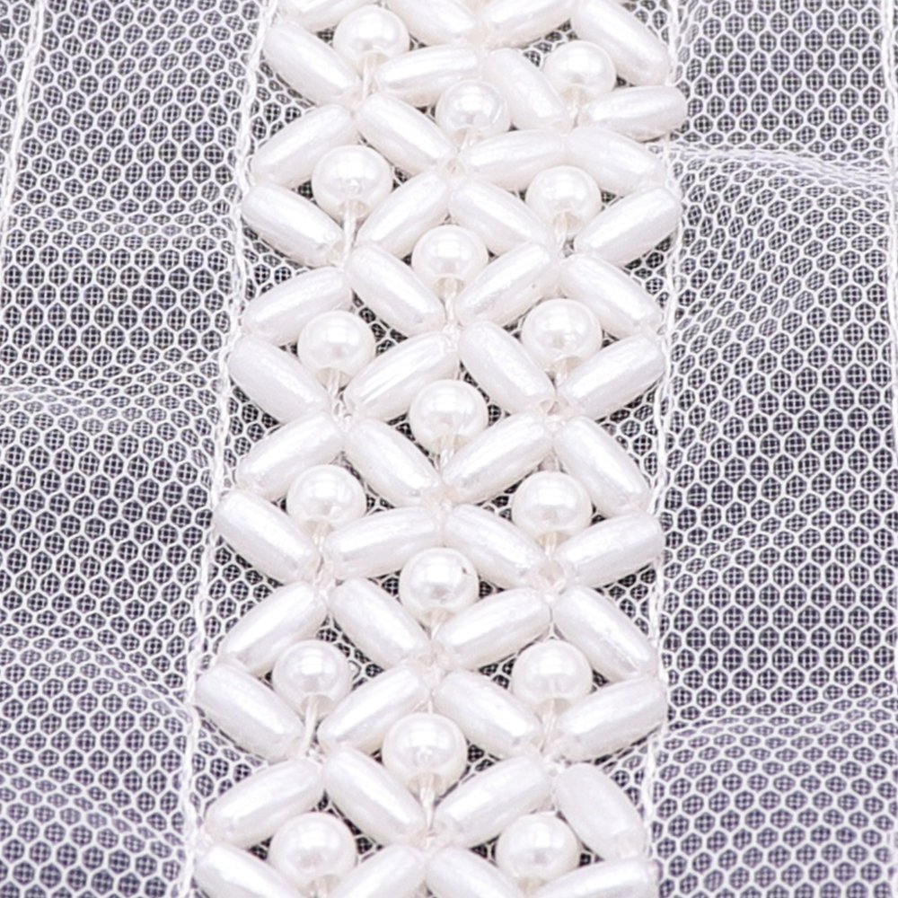 Fashionable Evening Dress Decoration Hand Sewing Lace Trim White Pearl Lace Trim For Dress
