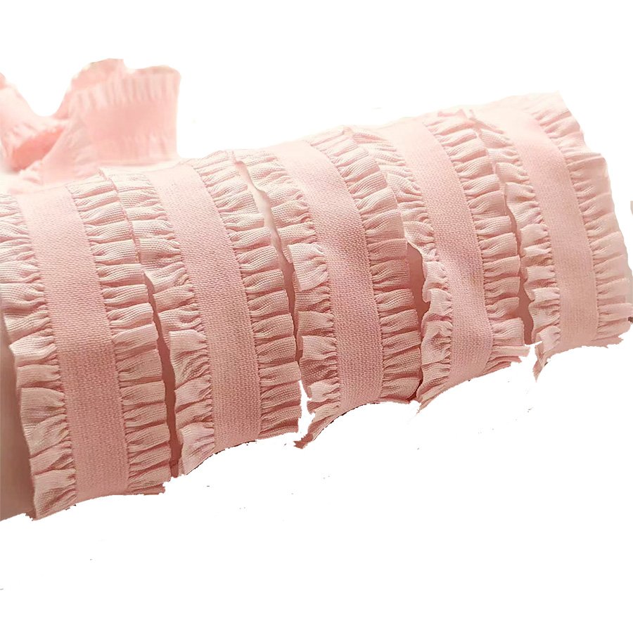 hengda factory hot sale Clothing Sewing Accessories Transparent Lace ruffle fabric ruffled lace ruffle trim