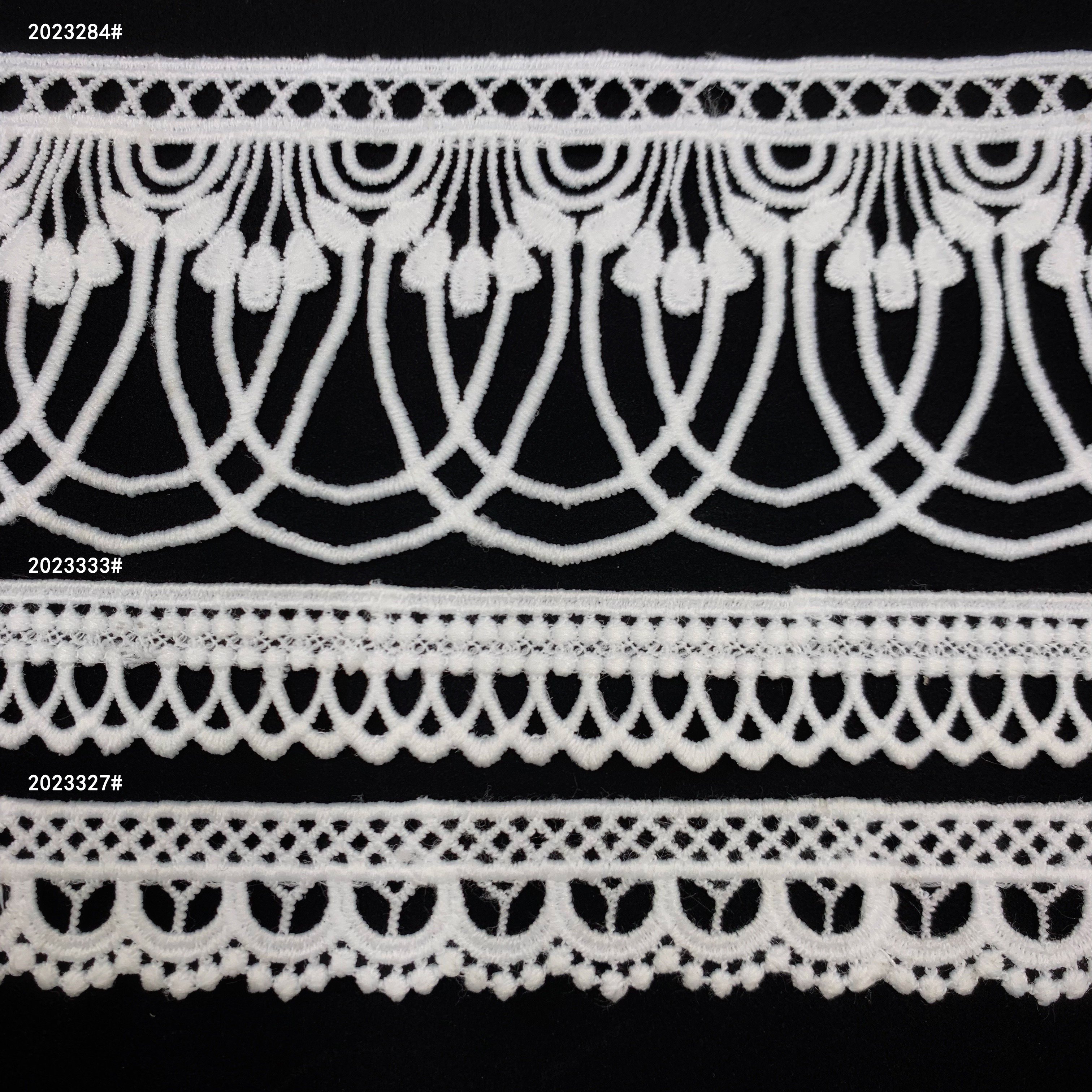 Luxury High Quality Polyester Lace Fabric White Fancy Dentelle Wholesale Milk Silk Embroidery Lace Trim