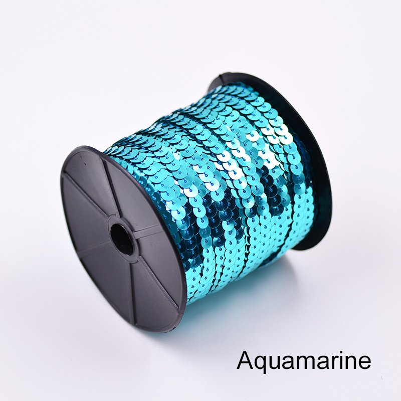 6mm Sewing Sequins Trim Flat Round Sequin Paillette in Roll For Clothes Crafts 15 Color for Needlework