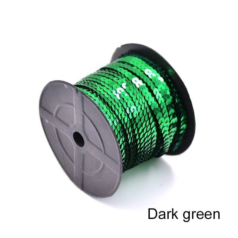 6mm Sewing Sequins Trim Flat Round Sequin Paillette in Roll For Clothes Crafts 15 Color for Needlework