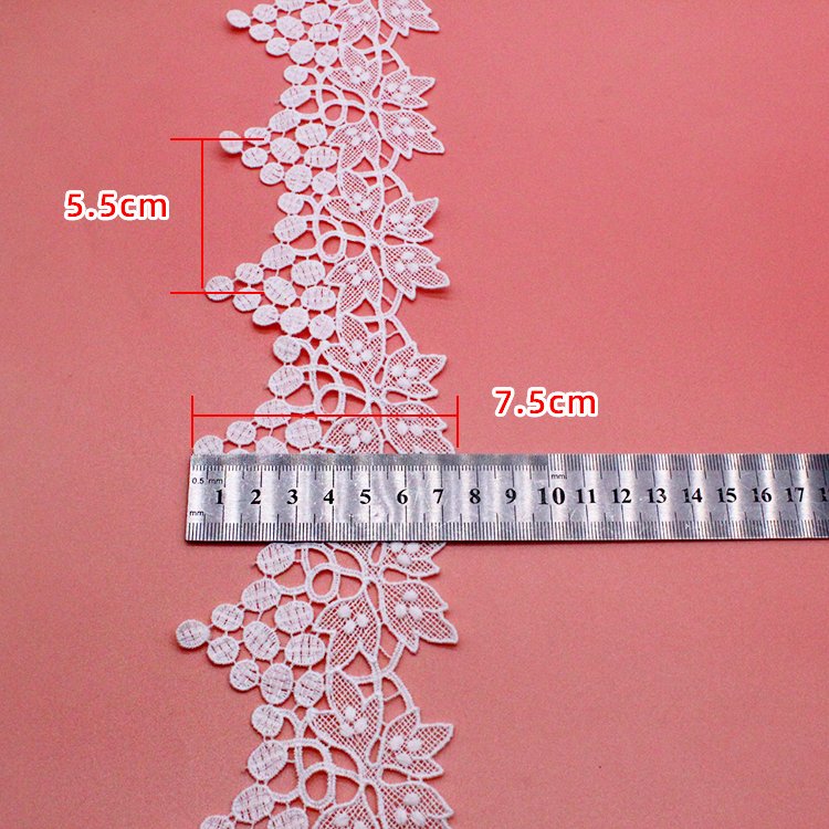 High Quality French Style Milk Silk Lace Trim Water Soluble Floral Thin Thread Embroidery Home Textiles Clothes Decorative Trim