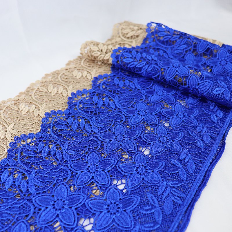 In stock chemical lace trim lace trim polyester guipure embroidery lace for garments and home textiles