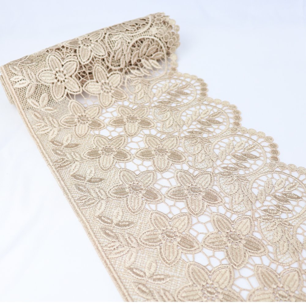 In stock chemical lace trim lace trim polyester guipure embroidery lace for garments and home textiles