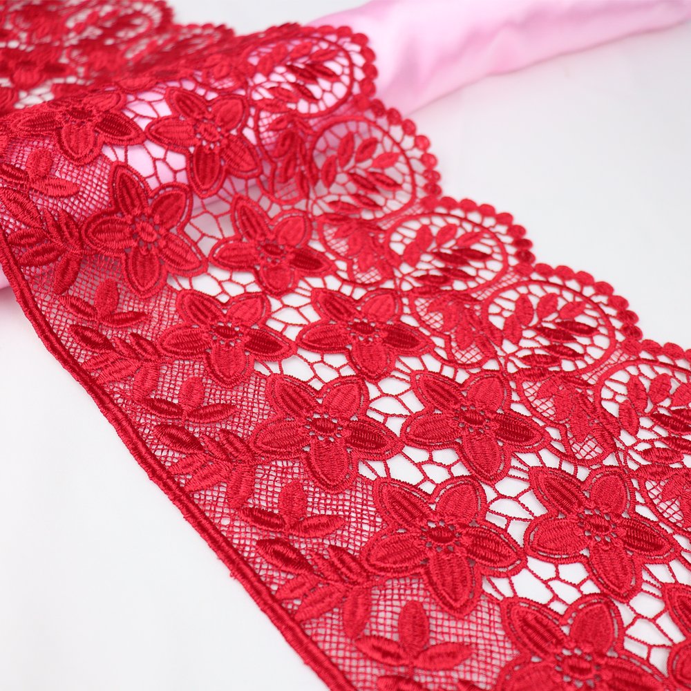 In stock chemical lace trim lace trim polyester guipure embroidery lace for garments and home textiles