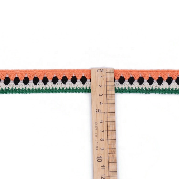 Custom comfortable touch multicolor polyester Sewing Crochet lace trimmings for Children's Clothing Home Textile Bags DIY Crafts