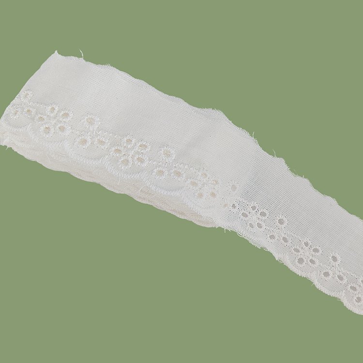 Factory wholesale embroidery lace fabric 100% cotton for DIY clothing decoration fabrics