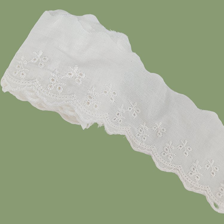 Factory wholesale embroidery lace fabric 100% cotton for DIY clothing decoration fabrics