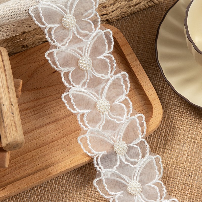 Diy Sewing Supplies Flowers 3d Butterfly Flowers Lace Trimming Wholesale Decoration Applique Wedding