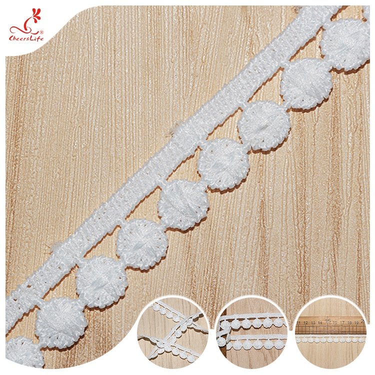 Guangzhou Factory High Quality Lace Ribbon Trims 100% Milk Silk Water Soluble Lace Guipure For Home Textiles