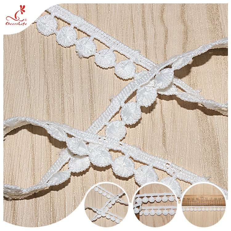 Guangzhou Factory High Quality Lace Ribbon Trims 100% Milk Silk Water Soluble Lace Guipure For Home Textiles