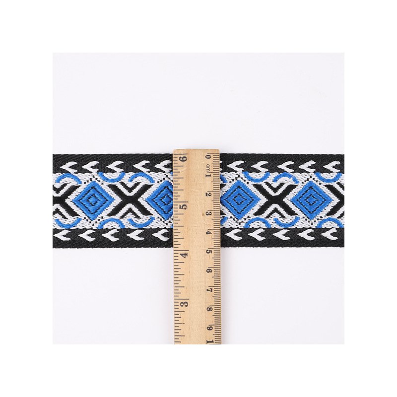 Custom Ethnic Woven Polyester Woven Jacquard Trim Embroidered Pattern Webbing