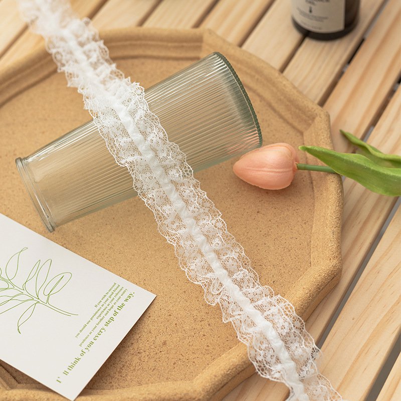 4cm Frilly Elastic Picot Edge Stretch Lace Soft Elastic Ribbon Webbing Lace Trim Baby Stretch Headbands For Sewing DIY Crafts