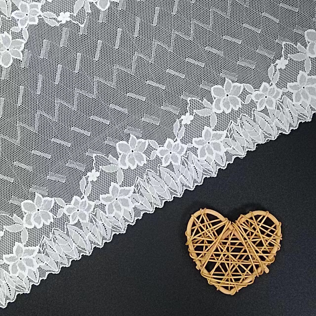White Elastic Voile Nylon Spandex Lace Fabric Trim for Women's Fancy Underwear High Quality Lace Product