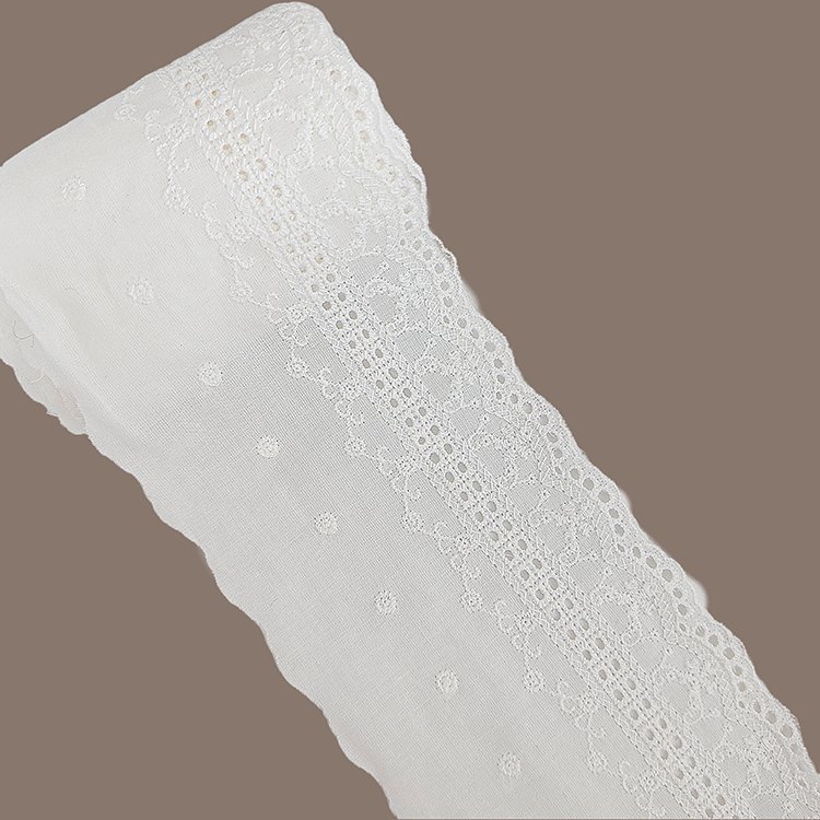 New Design Embroidery Lace Wholesale Baby Clothing Pure Cotton Lace For Trimming