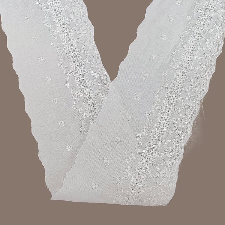 New Design Embroidery Lace Wholesale Baby Clothing Pure Cotton Lace For Trimming