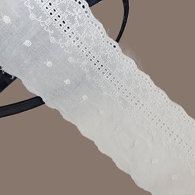 New Design Embroidery Lace Wholesale Baby Clothing Pure Cotton Lace For Trimming