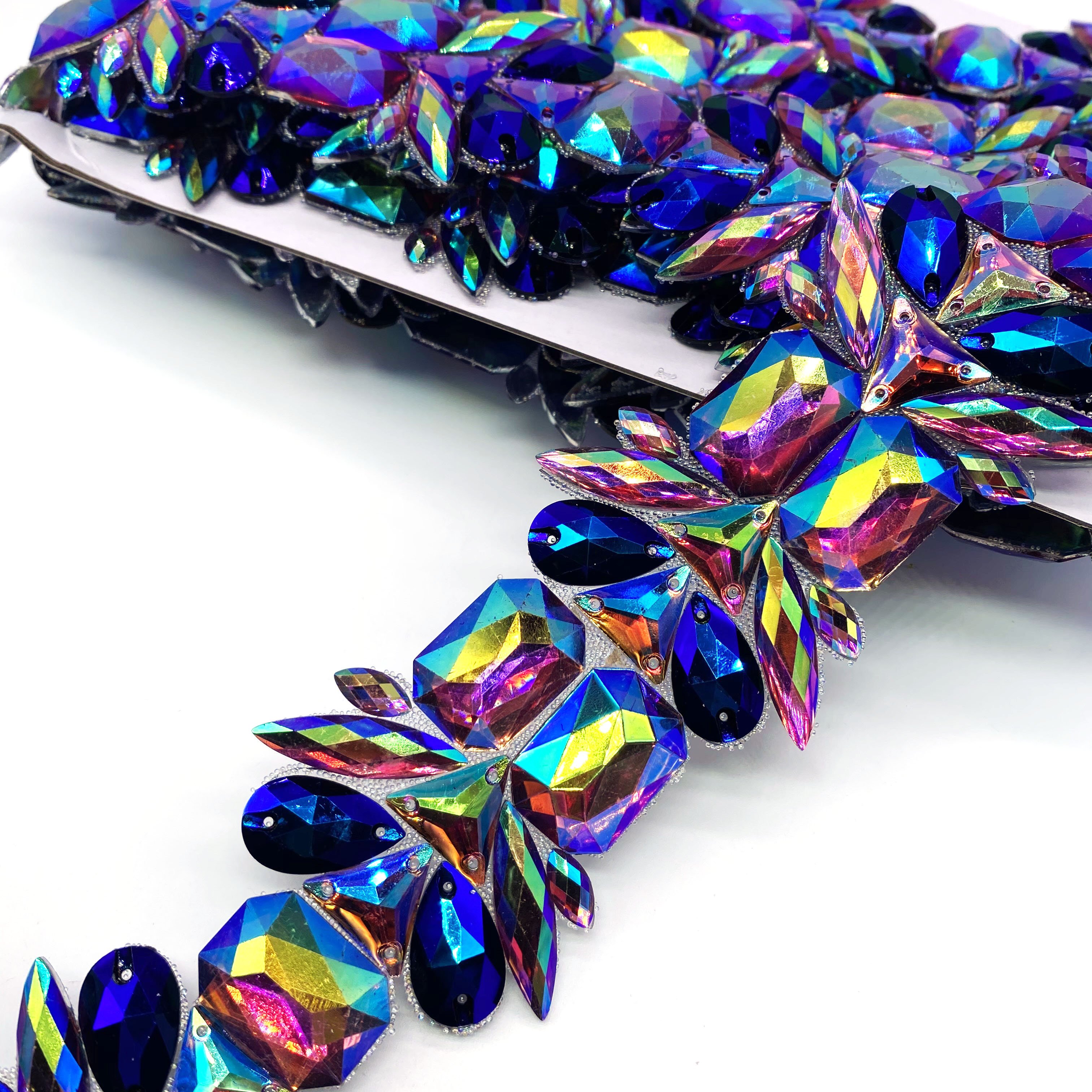 2024 Carnival Costume Accessories Rhinestone Fringe Trim Resin Fringe Trim Rhinestone Drops Tassel Chain Trimming