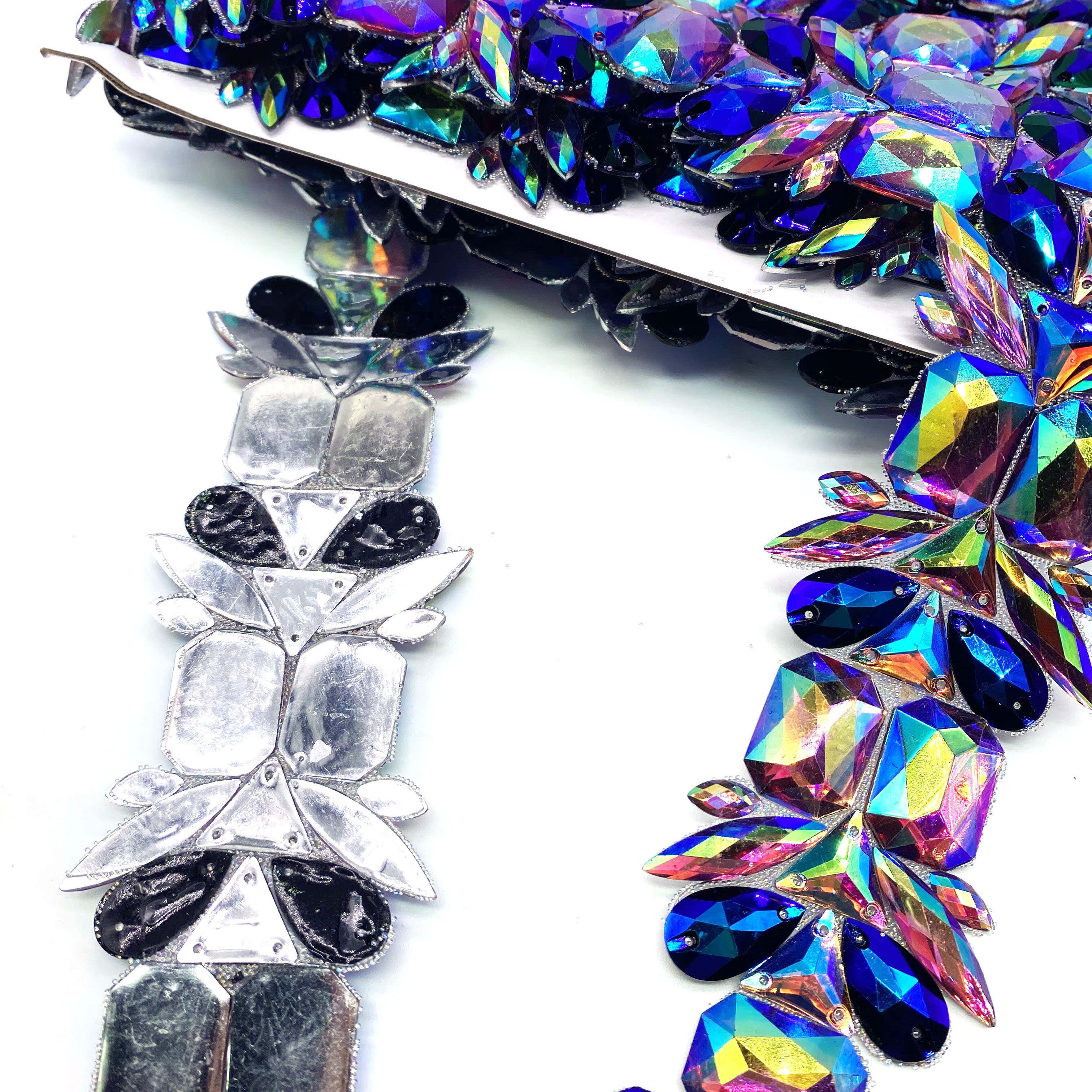 2024 Carnival Costume Accessories Rhinestone Fringe Trim Resin Fringe Trim Rhinestone Drops Tassel Chain Trimming