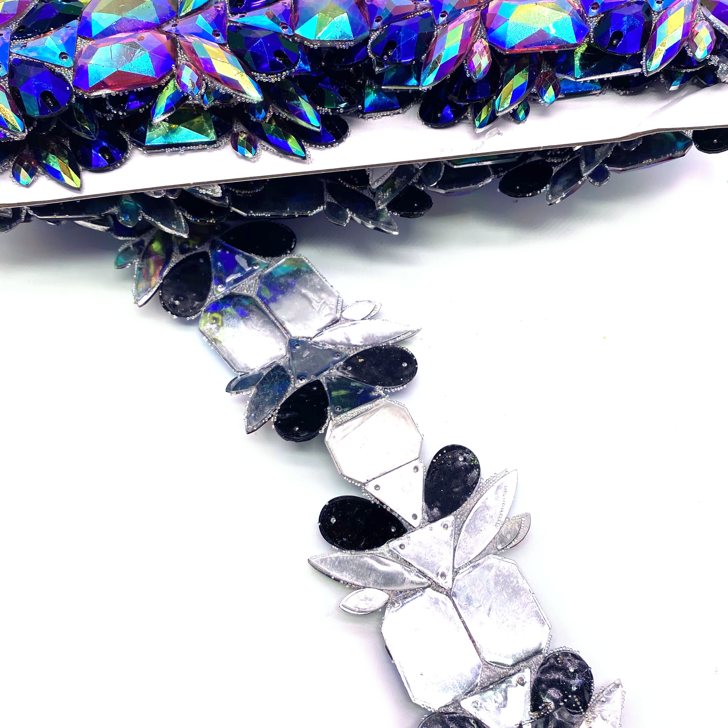 2024 Carnival Costume Accessories Rhinestone Fringe Trim Resin Fringe Trim Rhinestone Drops Tassel Chain Trimming
