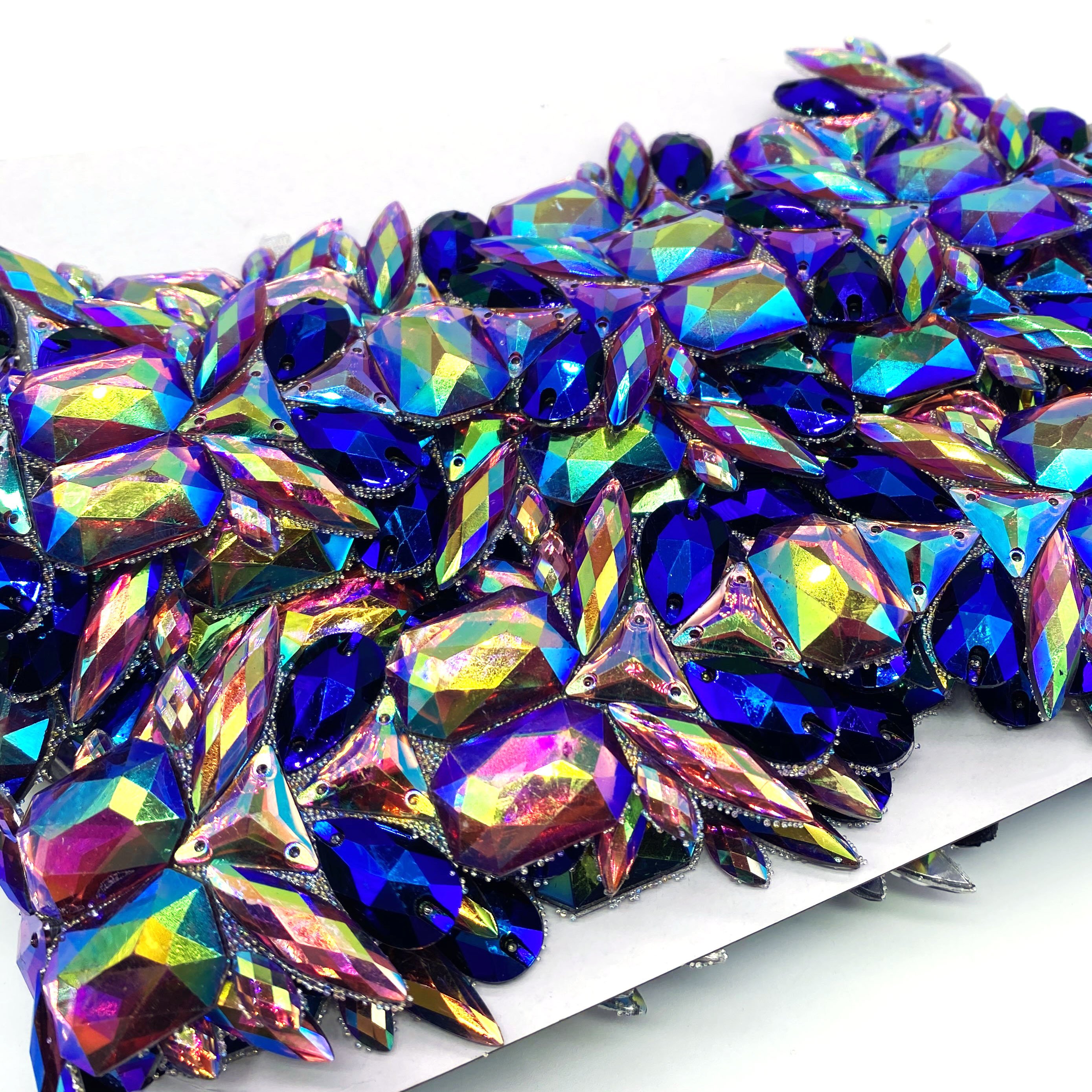 2024 Carnival Costume Accessories Rhinestone Fringe Trim Resin Fringe Trim Rhinestone Drops Tassel Chain Trimming