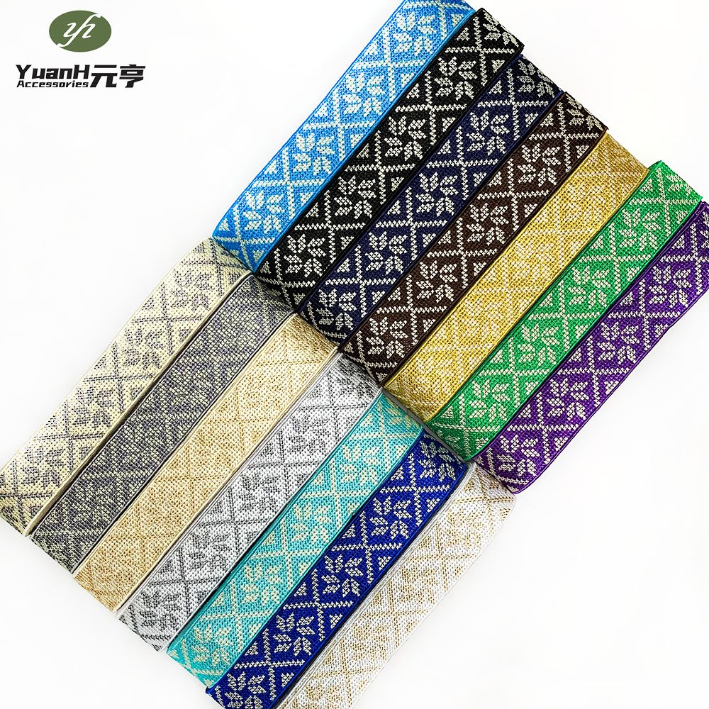 4cm narrow embroidery trimming polyester jacquard webbing ribbon for African DIY garment accessory