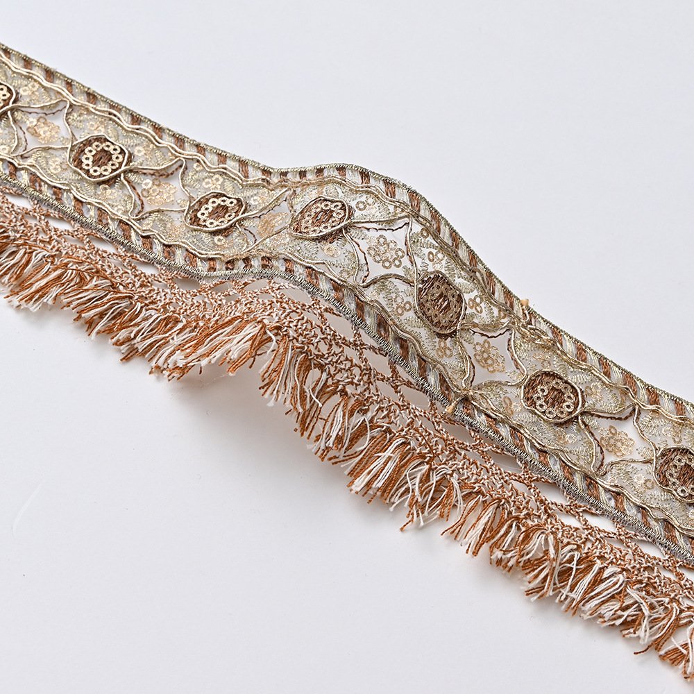 Hot Sale Crocheted Lace Trim Unique Raw Cotton Lace Trim Tassel Fringe Trim Crocheted