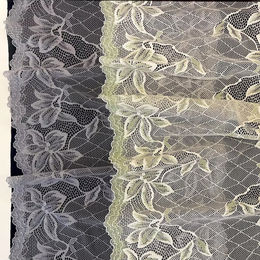 Classic Floral Stretch Lace Fabric 24cm Wide Elastic Spandex Nylon Lace Trim for Lingerie Bra Dress