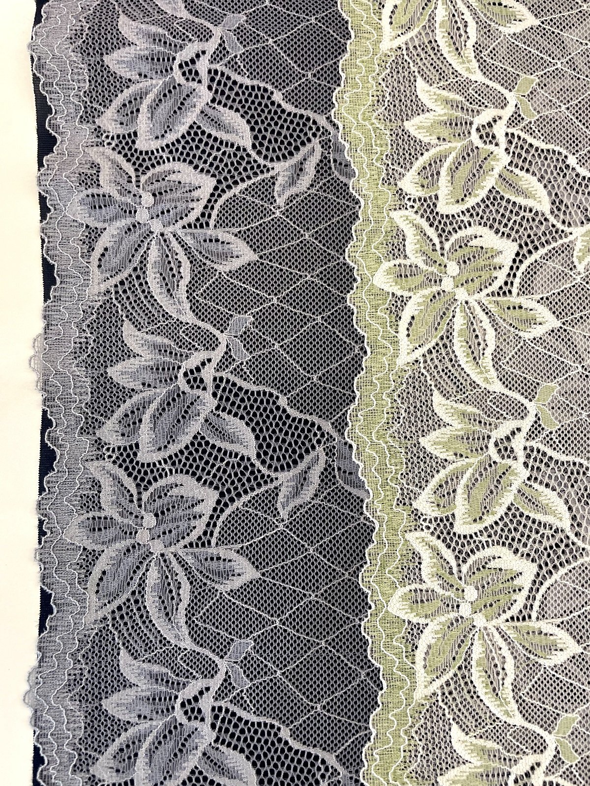 Classic Floral Stretch Lace Fabric 24cm Wide Elastic Spandex Nylon Lace Trim for Lingerie Bra Dress